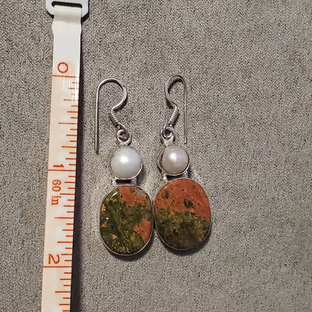 925 Silver Semi-precious Stones Handmade Earrings